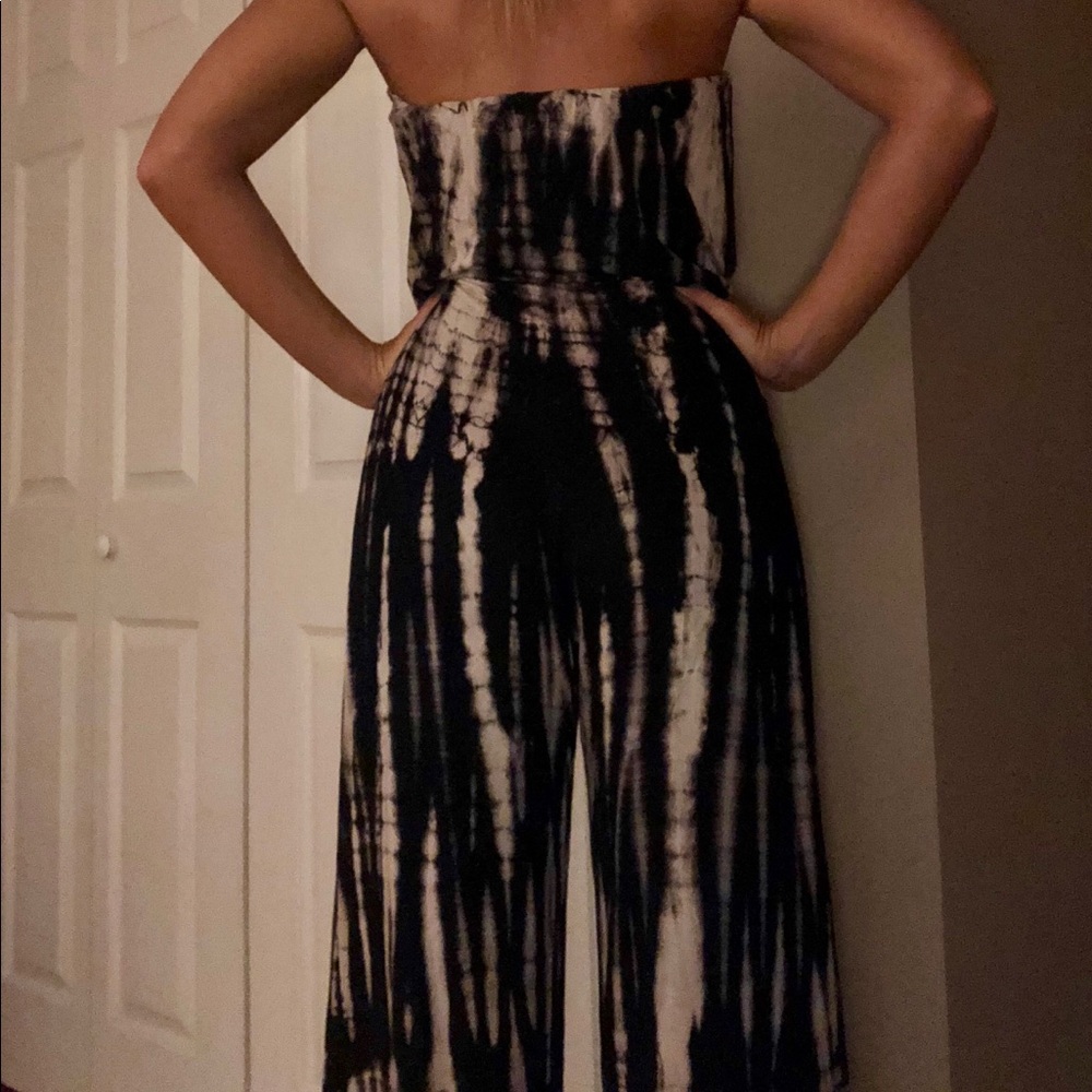Tie dye strapless jumpsuit - Picture 2 of 5